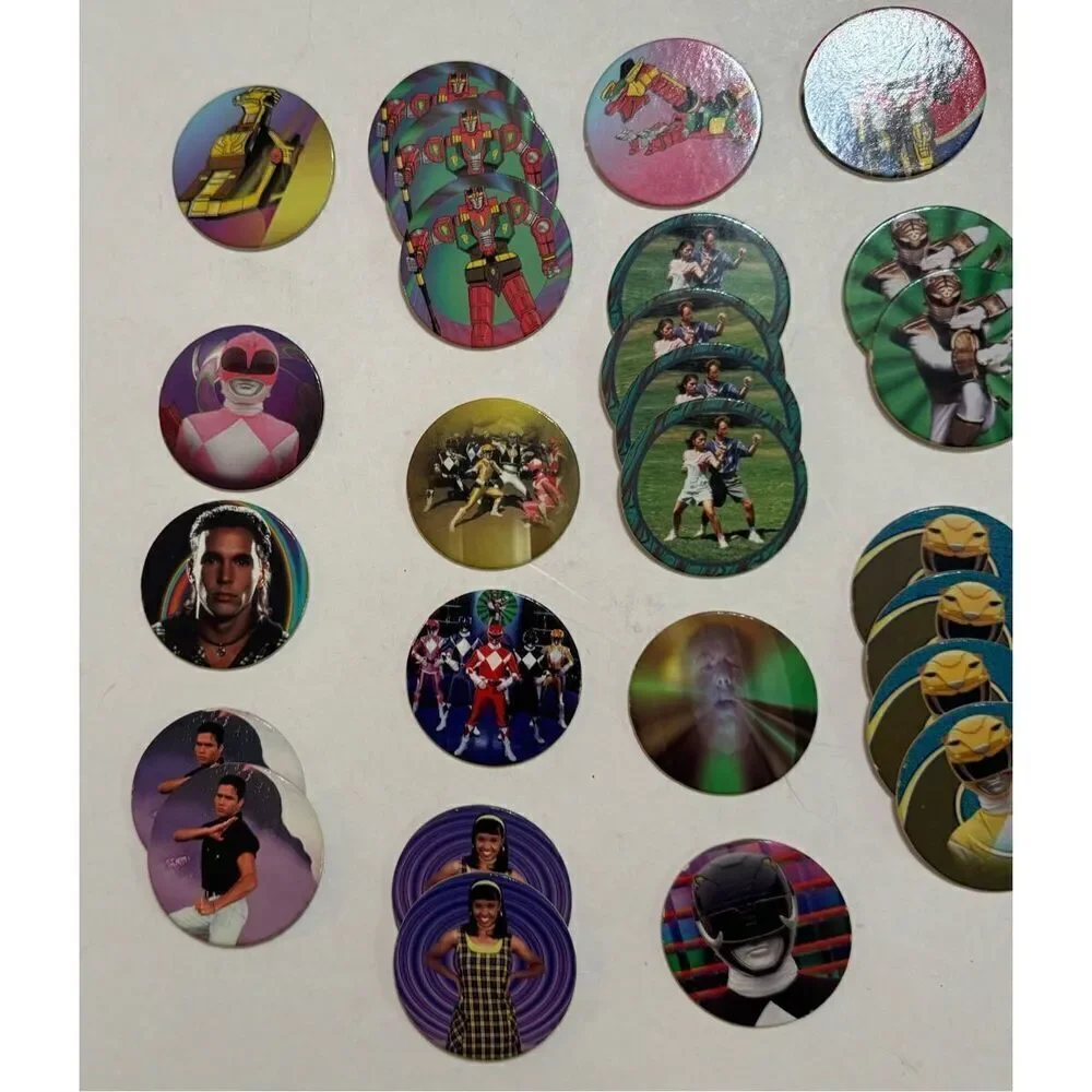 1995 SABAN Mighty Morphin Power Rangers Pogs 32 total duplicates Power Caps MMPR